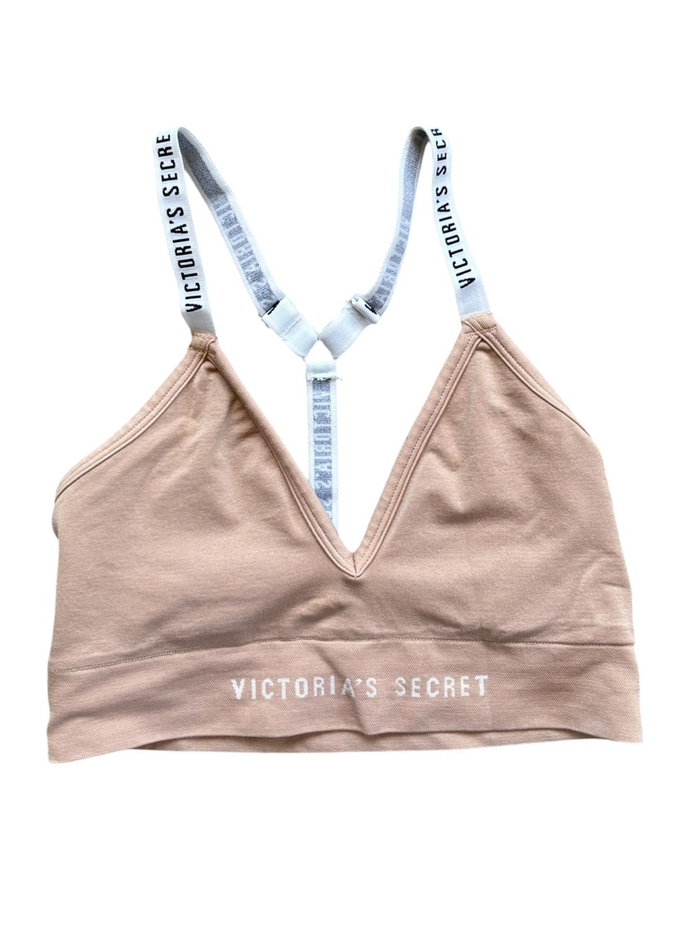 Y2K Victoria’s Secret Nude Seamless Logo Strap Bralette